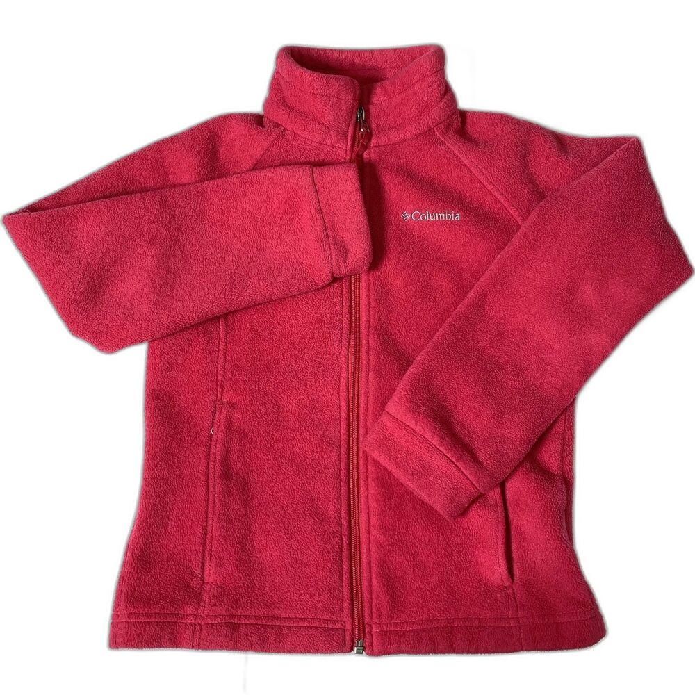 Columbia Girls Benton Springs Fleece Jacket Blue Full Zip Warm Outerwear S -flaw